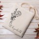 Personalized Birth Month Flower Tote Bag, Gift Custom Floral Bag, Custom Name Shopper Aesthetic Tote Bag Flower