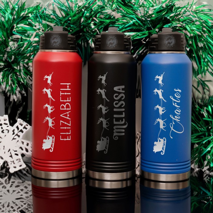 Personalized Water Bottle, Custom Christmas Engraved Water Bottle, Personalized Water Bottle With Name