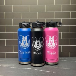 Personalized Disney Water Bottle with Straw, First Family Disney Trip, Mickey and Minnie Disney Custom Name Water Bottle, Back to School Gift