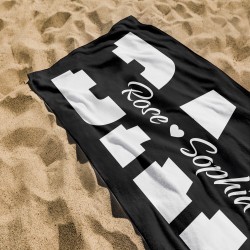 Custom Name Father's Day Beach Towel, Personalized DAD Pool Towel, Bath Pool Towel, Anniversary Gift, Vacation Gift, Grandma Gift