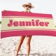 Personalized Groovy 70's Design, Custom Name Retro Style  Beach Towel, Adult Kids Bath Pool Bride Bachelorette Towel, Birthday Gift