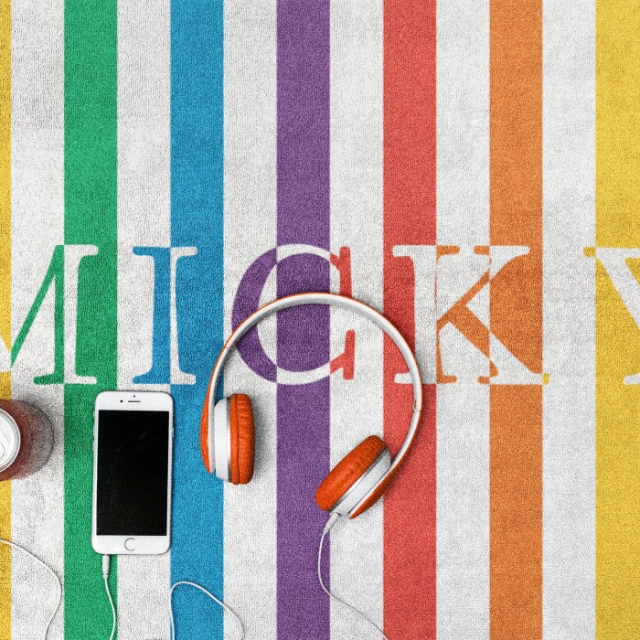 Personalized Name LGBTQ+ Gift Bath Pool Towel, Striped Custom Pride Beach Towel, Bride Beach Towel, Anniversary / Birthday Beach Towel