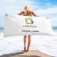Custom Logo / Text Name Beach Towel, Personalized Design Pool Towel, Bath Pool Towel, Bride Bachelorette Towel, Anniversary Gift