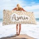 Personalized Leopard Beach Towel, Custom Name Pool Towel, Personalized Bath Towel, Leopard Beach Towel, Bride Beach Towel, Tiger Towel