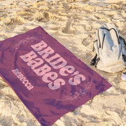 Custom Name Bride's Babes Beach Towel, Bath Pool Towel, Personalized Bachelorette Towel, Gift For Her