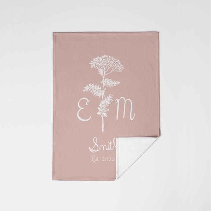 Personalized Family Name Quilt, Last Name Initials Woven Tapestry, Wedding Anniversary Gift, Christmas Present For Family, Gift For Mom