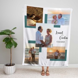 Personalized Blanket, Custom Valentine's Day Gift, Photo Collage Blanket, Christmas Gift, Handmade Home Decor, Gift For Mom, Christmas Gift