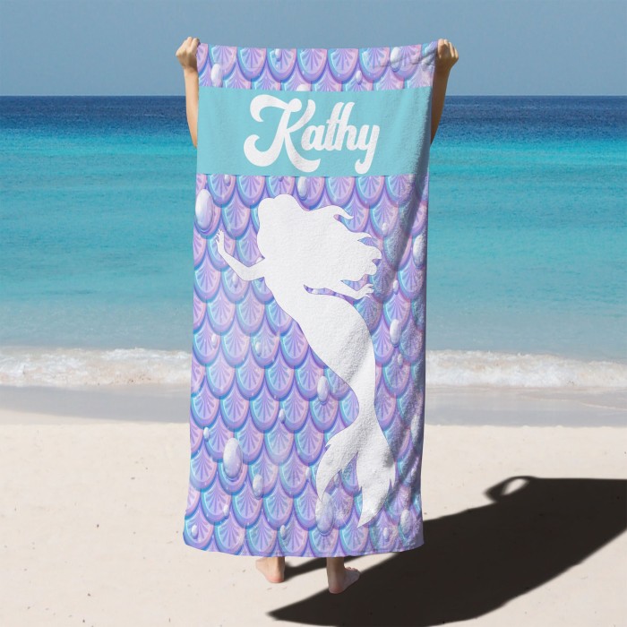 Custom Cute Mermaid Pool Towel, Personalized Mermaid Beach Towel, Customized Marine Beach Towel, Custom Bath Towel for Kids, Starfish Beach Towel Custom Cute Mermaid Pool Towel, Personalized Mermaid Beach Towel, Customized Marine Beach Towel, Custom Bath Towel for Kids, Starfish Beach Towel