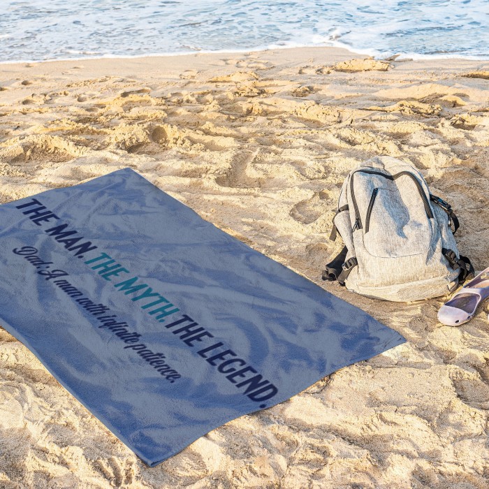 The Legend Beach Towel, Father's Day Gift Pool Towel, Personalized Beach Towel, Gift For Dad, Custom Father's Day Beach Towel with Name