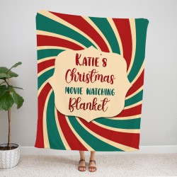 Custom Movie Watching Blanket, Personalized Retro Christmas Blanket, Christmas Gifts, Noel Present, New Year Gift, Gift for mom dad friend