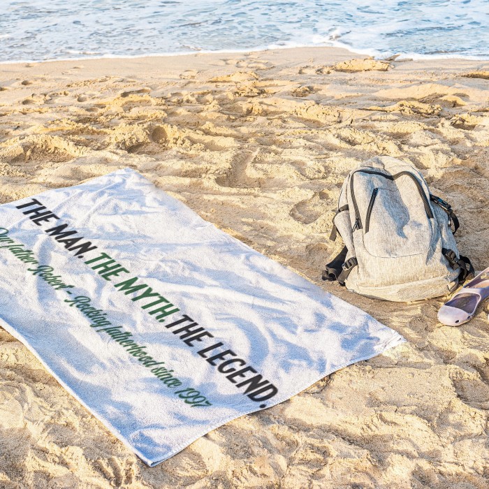 The Legend Beach Towel, Father's Day Gift Pool Towel, Personalized Beach Towel, Gift For Dad, Custom Father's Day Beach Towel with Name