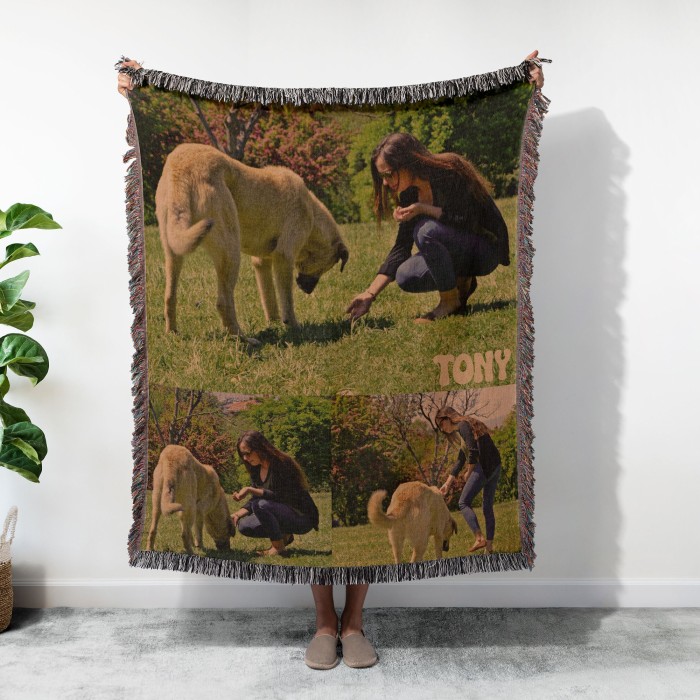 Personalized Photo Woven Blanket, Custom 50"x60" Cotton Throw, Tapestry Vintage-Retro, Photo Woven Blanket Collage, Christmas Gift Personalized Photo Woven Blanket, Custom 50"x60" Cotton Throw, Tapestry Vintage-Retro, Photo Woven Blanket Collage, Christmas Gift