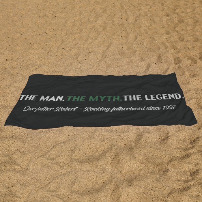The Legend Beach Towel, Father's Day Gift Pool Towel, Personalized Beach Towel, Gift For Dad, Custom Father's Day Beach Towel with Name