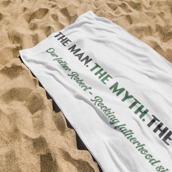 The Legend Beach Towel, Father's Day Gift Pool Towel, Personalized Beach Towel, Gift For Dad, Custom Father's Day Beach Towel with Name