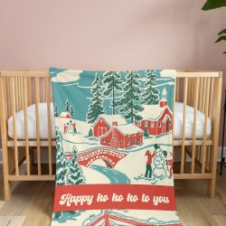 Custom Christmas Retro Throw, Personalized Family Blanket, Christmas Throw, Christmas Gift for Her/Him,New Year Present, Snowman, Merry Christmas