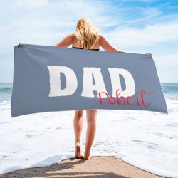Dad Beach Towel, Father's Day Gift Pool Towel, Personalized Beach Towel, Custom Name Towel, Gift For Dad, Beach Towel For Dad
