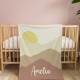Personalized Groovy Boho Mountain Blanket, Custom Name Blanket, Baby Girl Blanket, Gift for her-him, Birthday, Anniversary Blanket Gift
