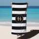 Retro Stripe Style Custom Name Pool Towel, Personalized Name Bath Towel, Anniversary Birthday Beach Towel, Gift for Her/him