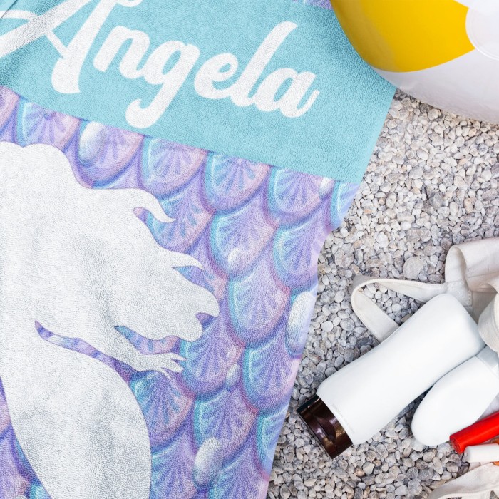 Custom Cute Mermaid Pool Towel, Personalized Mermaid Beach Towel, Customized Marine Beach Towel, Custom Bath Towel for Kids, Starfish Beach Towel Custom Cute Mermaid Pool Towel, Personalized Mermaid Beach Towel, Customized Marine Beach Towel, Custom Bath Towel for Kids, Starfish Beach Towel