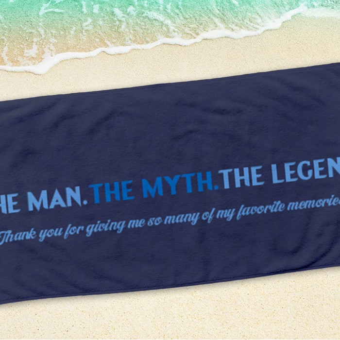 The Legend Beach Towel, Father's Day Gift Pool Towel, Personalized Beach Towel, Gift For Dad, Custom Father's Day Beach Towel with Name