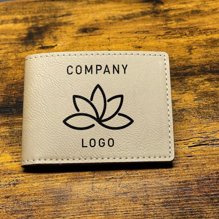 Company Logo Leather Wallet, Mens Wallet, Custom Logo Wallet