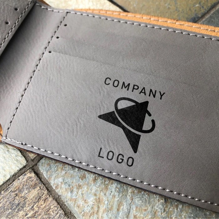 Company Logo Leather Wallet, Mens Wallet, Custom Logo Wallet