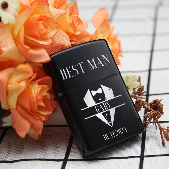 Engraved Lighter, Black Metal Lighter, Groomsmen Lighter Gift, Groomsmen Proposal Gift Lighter, Custom Groomsmen Gifts, Best Man Gift, Lighter