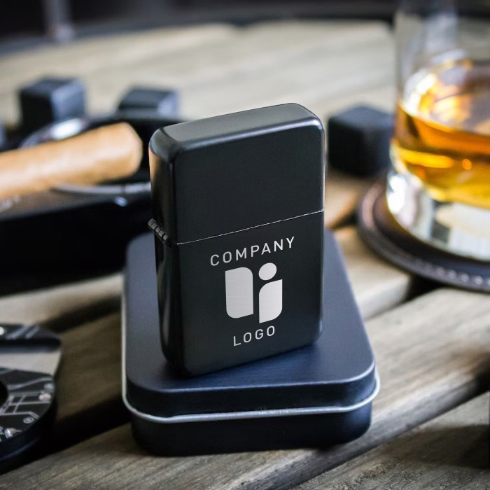 Company Logo Lighter, Personalized Lighter Case, Cigar Lighter, Custom Logo Black  Lighter, Corporate Gifts, Employee Gifts, Client Gifts