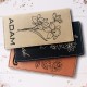 Birth Flower Checkbook Cover, Personalized Checkbook Cover,Engraved Checkbook Holder, Custom Leather Checkbook Wallet, Custom Checkbook Case