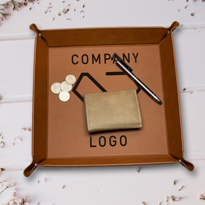 Company Logo Tray, Logo Catch All Leather Tray, Business Logo Leather Snap Up Tray, Corporate Gifts, Employee Gifts, Client Gifts Company Logo Tray, Logo Catch All Leather Tray, Business Logo Leather Snap Up Tray, Corporate Gifts, Employee Gifts, Client Gifts