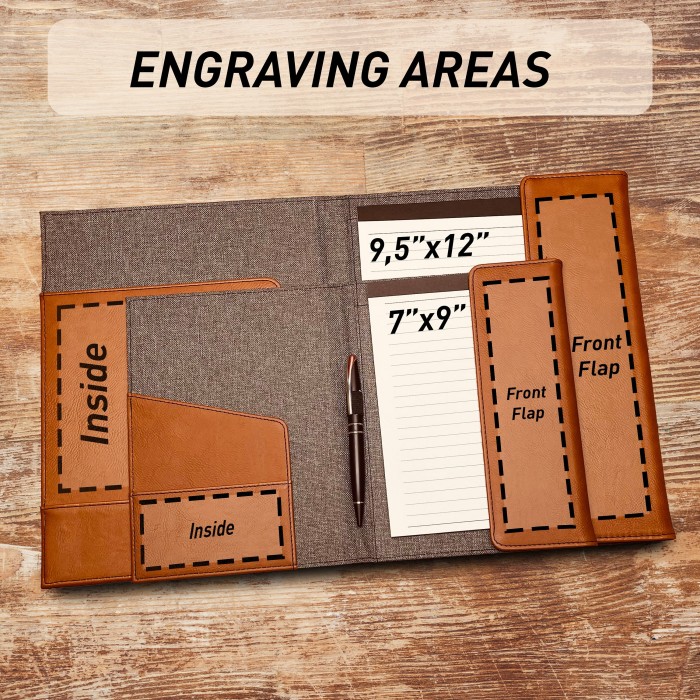 Custom Portfolio, Engraved Padfolio, Personalized Portfolio, Leather Portfolio with Notepad Holder, Office Gift, Gift For Him, Gift For Her