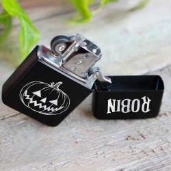 Halloween Custom Lighter, Personalized Lighter Case Halloween Gift, Pumpkin Design Cigar Lighter, Custom Halloween Gift, Black Lighter Gift