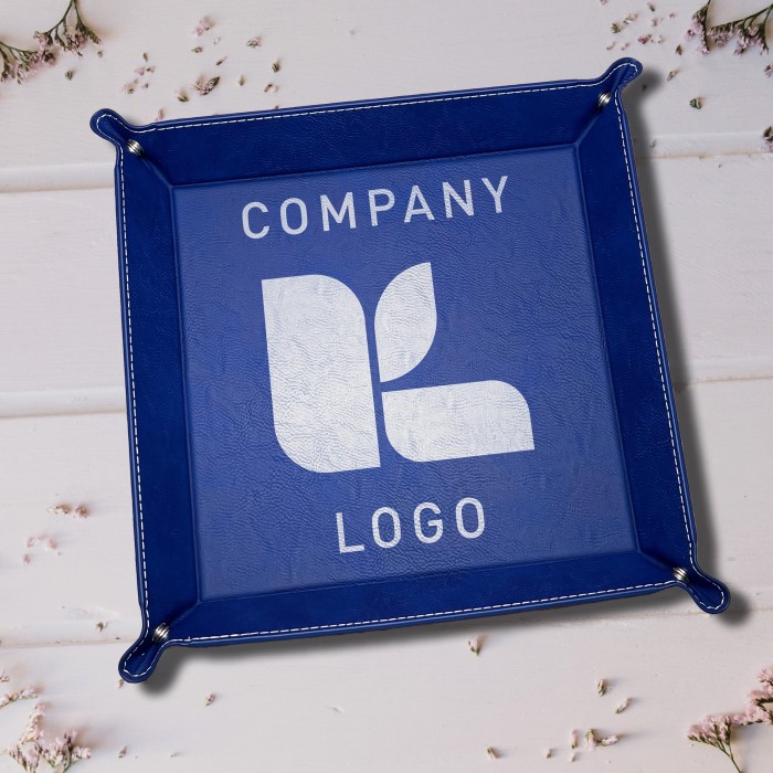 Company Logo Tray, Logo Catch All Leather Tray, Business Logo Leather Snap Up Tray, Corporate Gifts, Employee Gifts, Client Gifts Company Logo Tray, Logo Catch All Leather Tray, Business Logo Leather Snap Up Tray, Corporate Gifts, Employee Gifts, Client Gifts