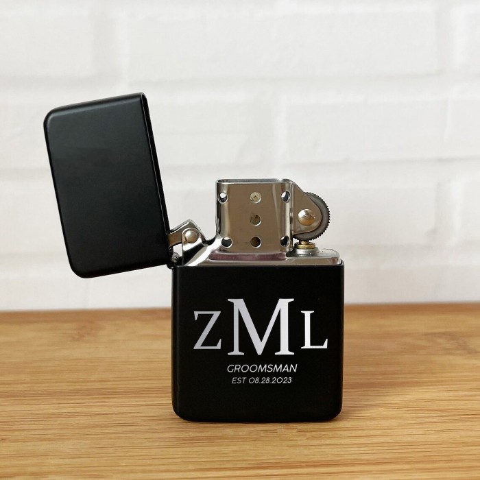 Engraved Lighter, Black Metal Lighter, Groomsmen Lighter Gift, Groomsmen Proposal Gift Lighter, Custom Groomsmen Gifts, Best Man Gift, Lighter