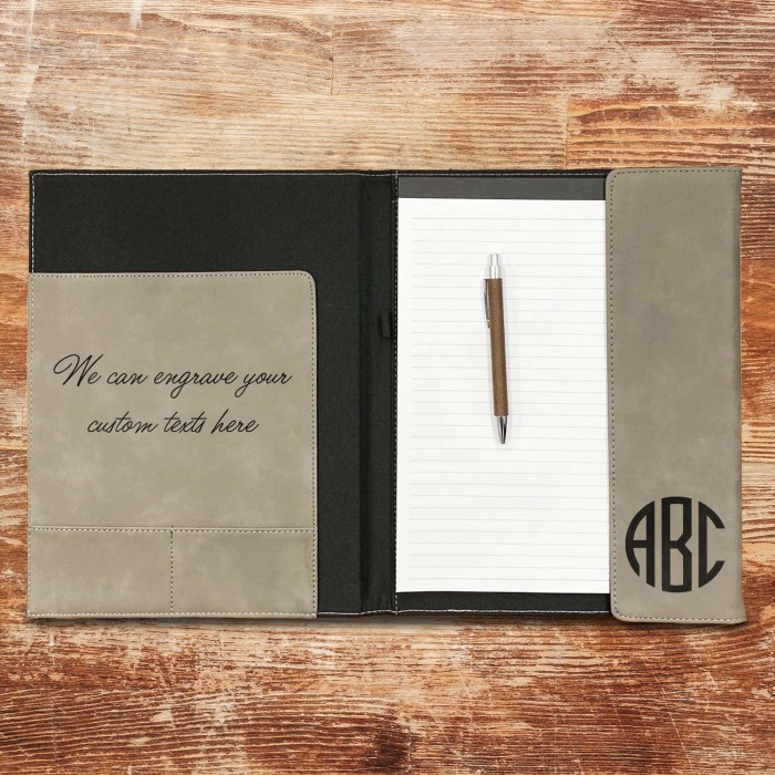Portfolio Christmas Gift, Engraved Padfolio, Custom Monogram Portfolio, Leather Portfolio, Corporate Gifts, Employee Gifts, Client Gifts