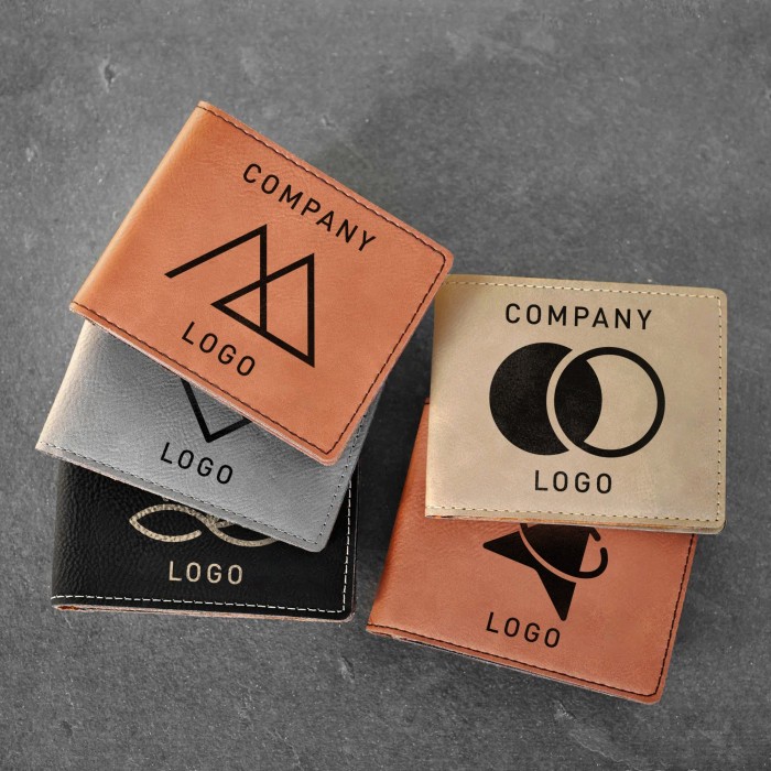 Company Logo Leather Wallet, Mens Wallet, Custom Logo Wallet