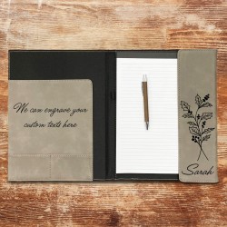 Teacher Gift Portfolio, Birthflower Portfolio, Custom Name Portfolio, Portfolio Notepad Holder, Boss Gift, Employer Gift, Teacher Gifts