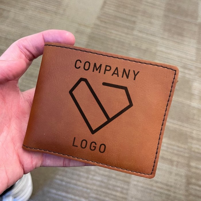 Company Logo Leather Wallet, Mens Wallet, Custom Logo Wallet