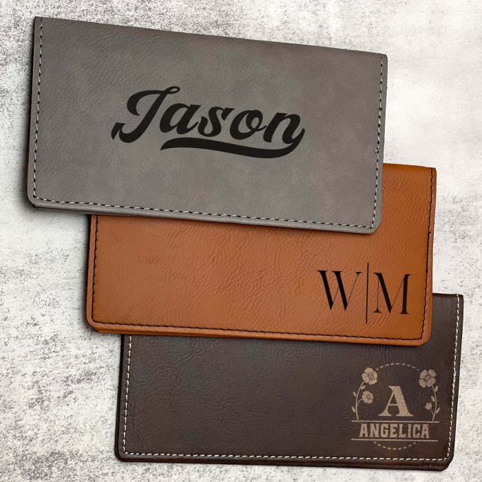 Christmas Gift Checkbook Cover, Personalized Checkbook Cover, Custom Leather Checkbook Wallet, Company Gifts, Monogram Gifts, Family Gifts