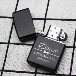 Engraved Lighter, Black Metal Lighter, Groomsmen Lighter Gift, Groomsmen Proposal Gift Lighter, Custom Groomsmen Gifts, Best Man Gift, Lighter