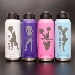 Personalized Cheer Team Gift, Custom Water Bottle with Straw, Cheer Leader Gift, Cheer Gifts, Team Cheer Gifts