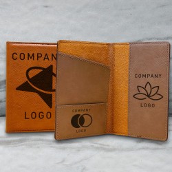 Company Logo Passport Cover, Leather Passport Holder, Business Logo Engraved Passport Case, Corporate Gifts, Employee Gifts, Client Gifts