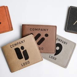 Company Logo Leather Wallet, Mens Wallet, Custom Logo Wallet