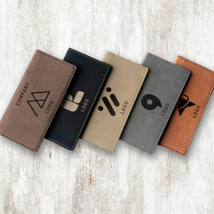 Company Logo Checkbook Cover, Custom Business Logo Checkbook Holder, Leather Checkbook Wallet, Corporate Gifts, Employee Gifts, Client Gift