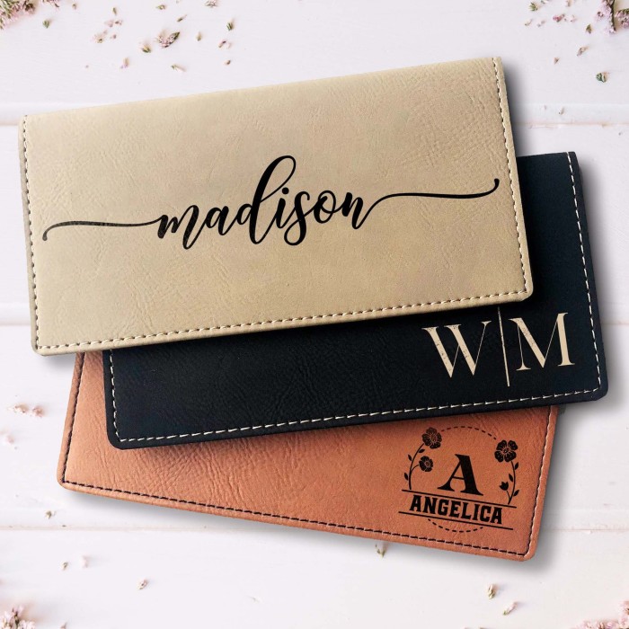 Christmas Gift Checkbook Cover, Personalized Checkbook Cover, Custom Leather Checkbook Wallet, Company Gifts, Monogram Gifts, Family Gifts