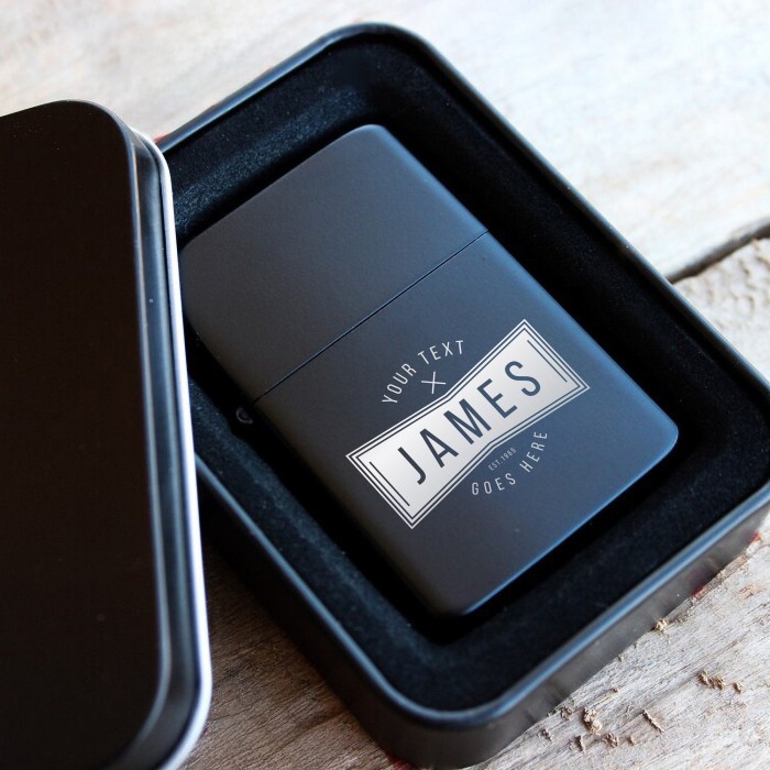 Monogram Lighter, Personalized Lighter, Cigar Lighter Gifts for Dad Husband, Custom Name Gifts, Custom Logo Lighter, Black Lighter Gift