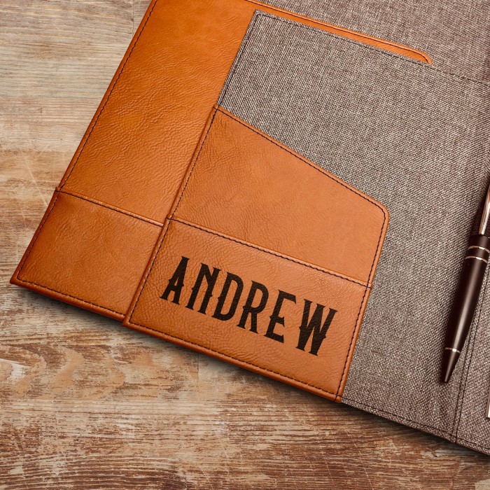 Custom Portfolio, Engraved Padfolio, Personalized Portfolio, Leather Portfolio with Notepad Holder, Office Gift, Gift For Him, Gift For Her