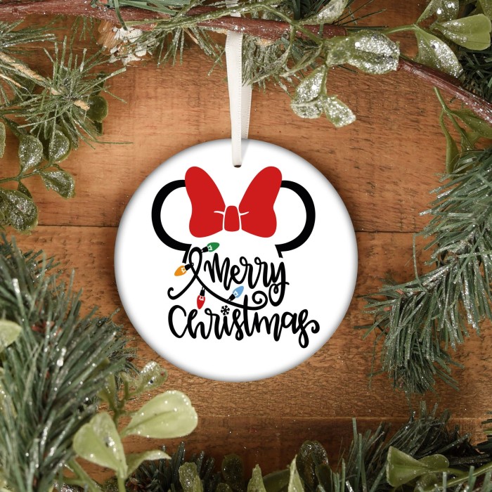 Minnie Mouse Merry Christmas Ornaments, Merry Christmas Minnie Style, Merry Christmas Ornaments, Disney Christmas Decor, Disney Christmas
