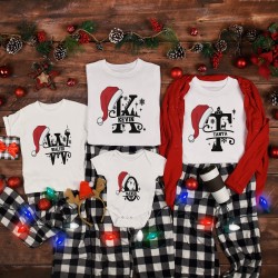 Santa Hat Tee with Customizable Text, Santa Hat and Personalized Name, Special Holiday Shirt, Custom Design Santa Hat Tee with Customizable Text, Santa Hat and Personalized Name, Special Holiday Shirt, Custom Design