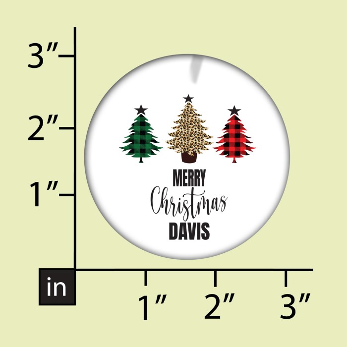 Personalized Buffalo Plaid Tree Ornaments with 'Merry Christmas' and Custom Name – Perfect for the Holiday Season!